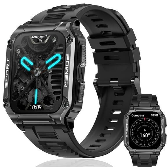 XAXRE NX6 Smart Watch for Men(Make/Answer Calls), 1.95” HD Rugged Smart Watch with 400mAh Battery IP68 Waterproof Smartwatch Compatible with iOS Android