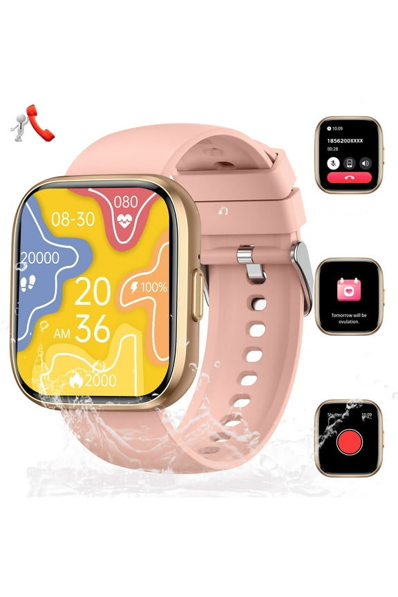 P114 Smart watch for Men Women (Answer/Make Call) 1.85" HD SCREEN Big Battery Waterproof 100+ Sport Modes Android Smartwatches Compatible with iOS Android, 1pc