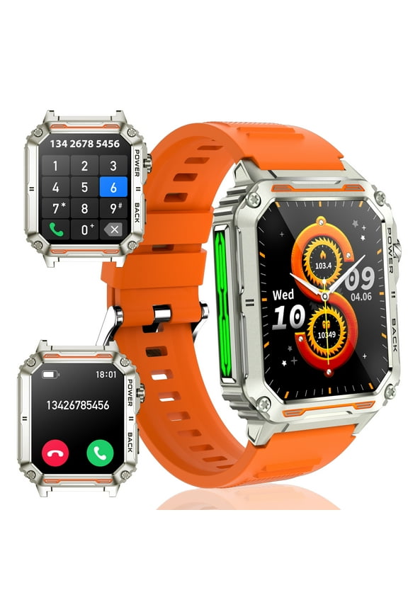 P3 Smart Watches for Men with LED Light, 1.91" HD Watch (Answer/Make Call) with 100+ Sports Mode Rugged Smartwatch Compatible with iOS Android, 1pc