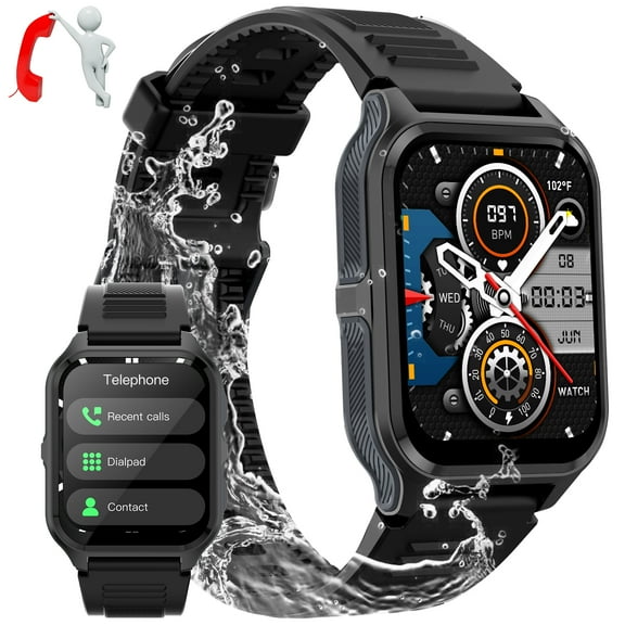 XAXRE P73 1.83'' 3ATM Waterproof Rugged Smart Watch For Men with Calls Smartwatch for iOS Android 100+ Sport Modes Outdoor Fitness Tracker, 1pc