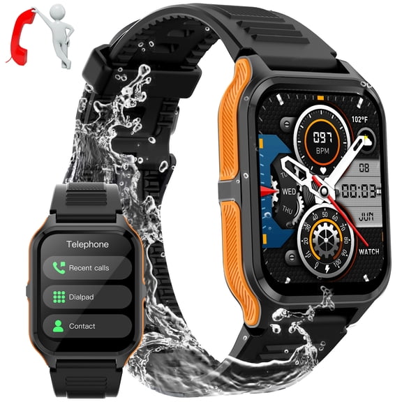 XAXRE P73 1.83'' 3ATM Waterproof Rugged Smart Watch For Men with Calls Smartwatch for iOS Android 100+ Sport Modes Outdoor Fitness Tracker, 1pc