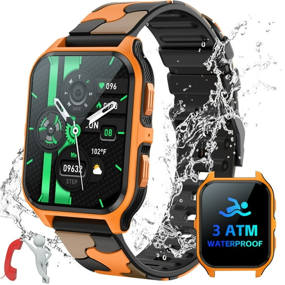 XAXRE P73 Smart Watch for Men(Answer/Make Calls) 3ATM Swimming Waterproof 1.83” Watch with 100+ Sports Modes Pedometer Smartwatch Compatible with iOS Android, 1pc