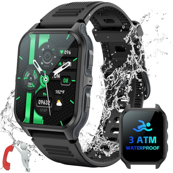 XAXRE P73 Smart Watch for Men(Answer/Make Calls) 3ATM Swimming Waterproof 1.83” Watch with 100+ Sports Modes Pedometer Smartwatch Compatible with iOS Android, 1pc