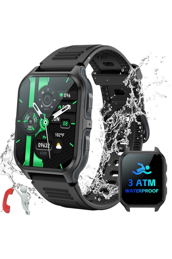 P73 Smart Watch for Men(Answer/Make Calls) 3ATM Swimming Waterproof 1.83” Watch with 100+ Sports Modes Pedometer Smartwatch Compatible with iOS Android, 1pc