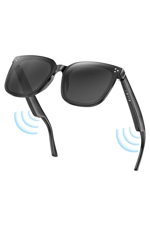 Smart Glasses for Men Women Polarized Sunglasses with Bluetooth Wireless Audio Built-in Speakers Answer/Make Calls Unisex Bluetooth Glasses for Athletic/Outdoor UV Protection and Voice Control