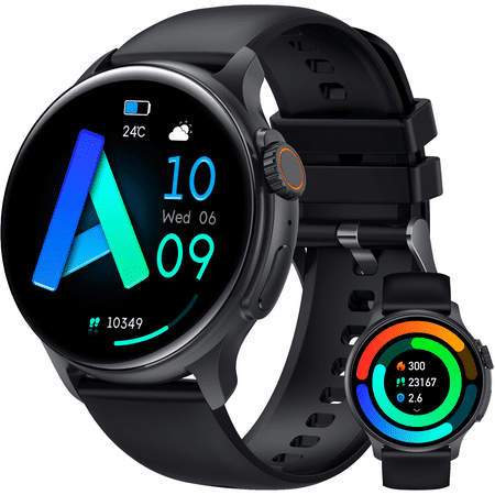 XAXRE Smart Watch for Men, 1.43" Big Screen AMOLED Always On Display Fitness Tracker with 100+ Sports Modes Full Touchscreen Smartwatch, for iPhone Android