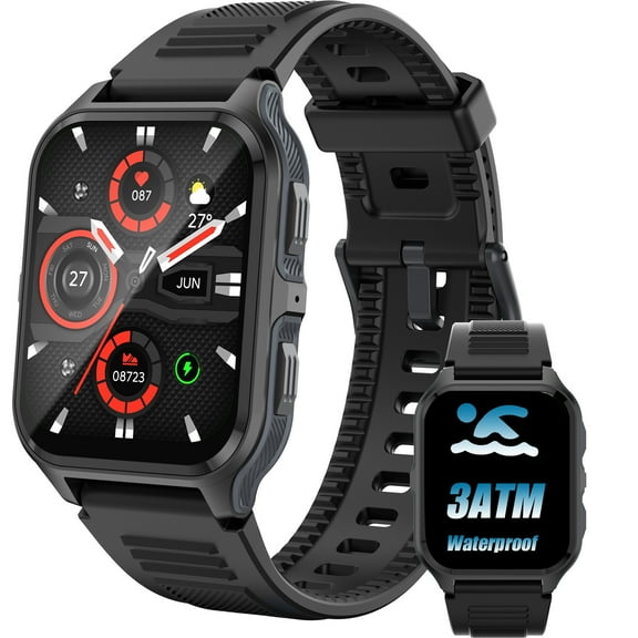 XAXRE Smart Watch For Men, 1.83'' HD Rugged Smartwatch with Bluetooth Calls, 3ATM Waterproof 100+ Sport Modes Outdoor Fitness Tracker for iPhone Android