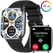 XAXRE Smartwatch for Women Men 1.75 AMOLED Display IP68 Waterproof Smartwatch with Fitness Tracker Pedometer Sport Watch for iOS Android, 1pc, Black