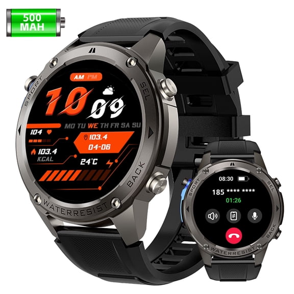 XAXRE Smartwatch for Men 1.43'' AMOLED Smart Watch with Built-in GPS 100+ Sports Modes Fitness Tracker with Sleep Monitor for iOS Android