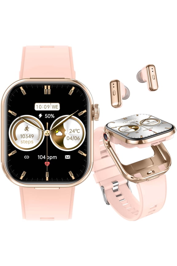 T99 Smart Watches with Earbuds Inside (Answer/Make Call) for Women Waterproof Fitness Tracker Watch with Wireless Earphone
