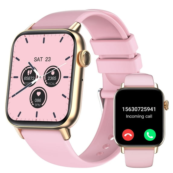 XAXRE Women Men Smart Watch, 1.72 in HD Display, Aluminum Case with Pink Sport Band, New, 1 Count, 1 Pack