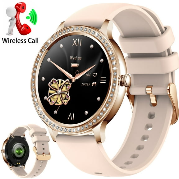 XAXRE Women Smart Watch, 1.32" HD Full Touch Screen Call Receive/Dial with Pedometer Smartwatch, Activity Tracker Watch Compatible with iOS Android