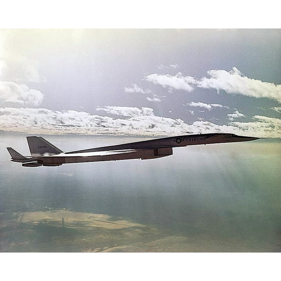 XB-70 / XB-70A Valkyrie B-58 Flight Test Style -2 - 24x36 Inch Glossy Laminated Aviation Poster - Stunning Detail and Bold Colors