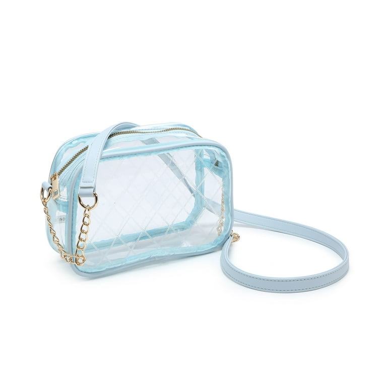 XB Clear Crossbody Purse Bags for Womens Transparent Grid Shoulder Bag for Stadium Concert Grads Gifts