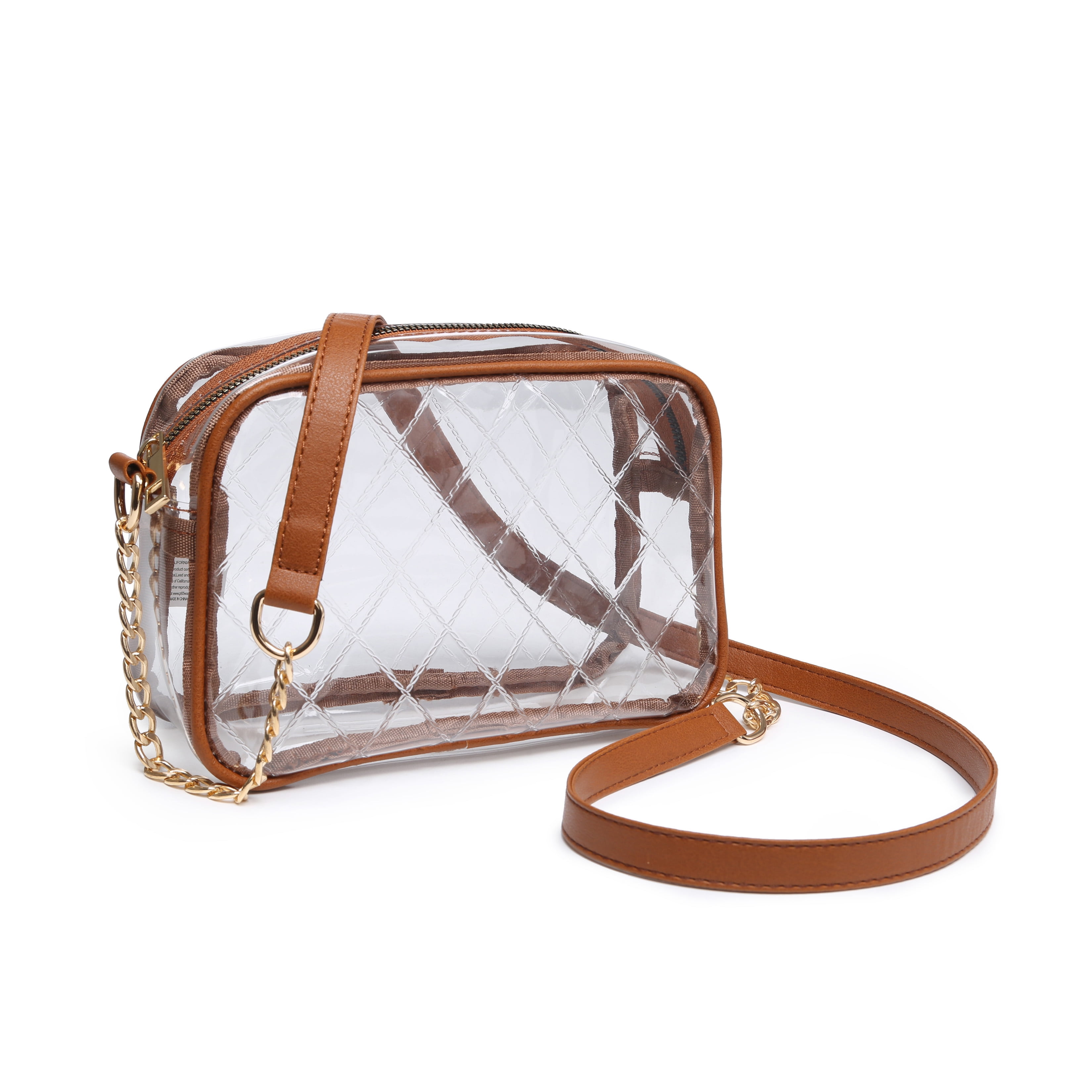 XB Clear Crossbody Purse Bags for Womens Transparent Grid Shoulder Bag