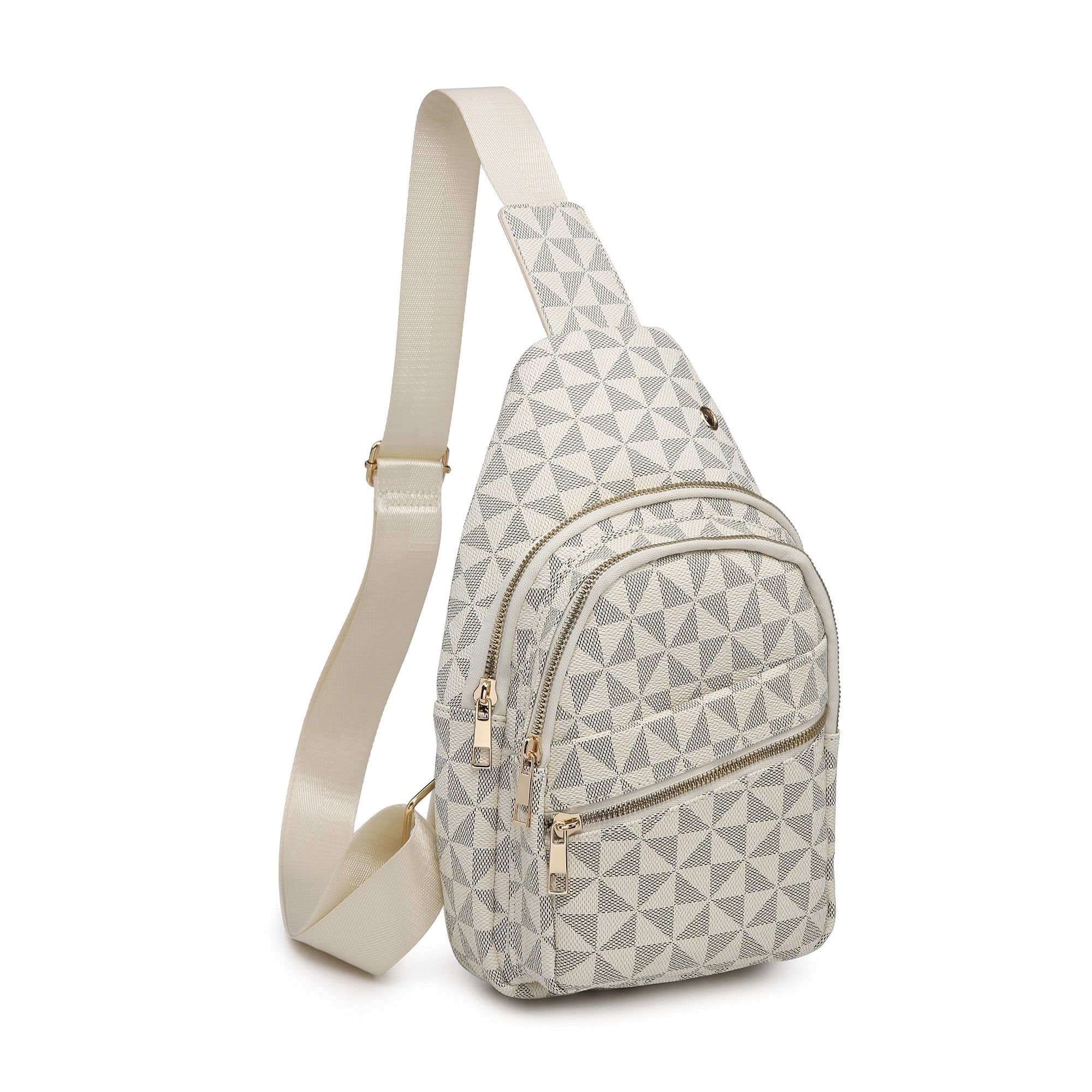 【Anyone more】Chino Pocket Leather Shoulder Bag Backpack XB Leather Sling Backpack Bag for Women Men Travel Hiking