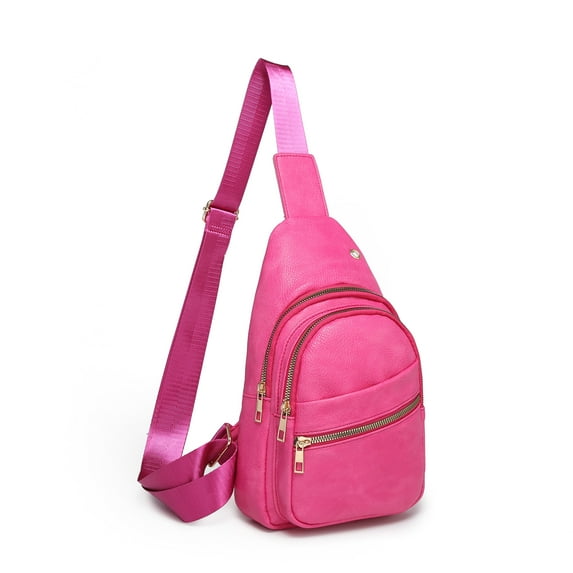 XB Leather Sling Backpack Bag for Women Men Travel Hiking Crossbody Shoulder Bag Multi Pockets Daypack