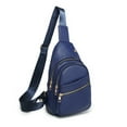 thumbnail image 1 of XB Leather Sling Backpack Bag for Women Men Travel Hiking Crossbody Shoulder Bag Multi Pockets Daypack, 1 of 6