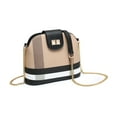 thumbnail image 1 of XB Plaid Leather Shoulder Handbag Crossbody Bucket Bag Top Zip Shoulder Purse Dome Messenger Bags, 1 of 5