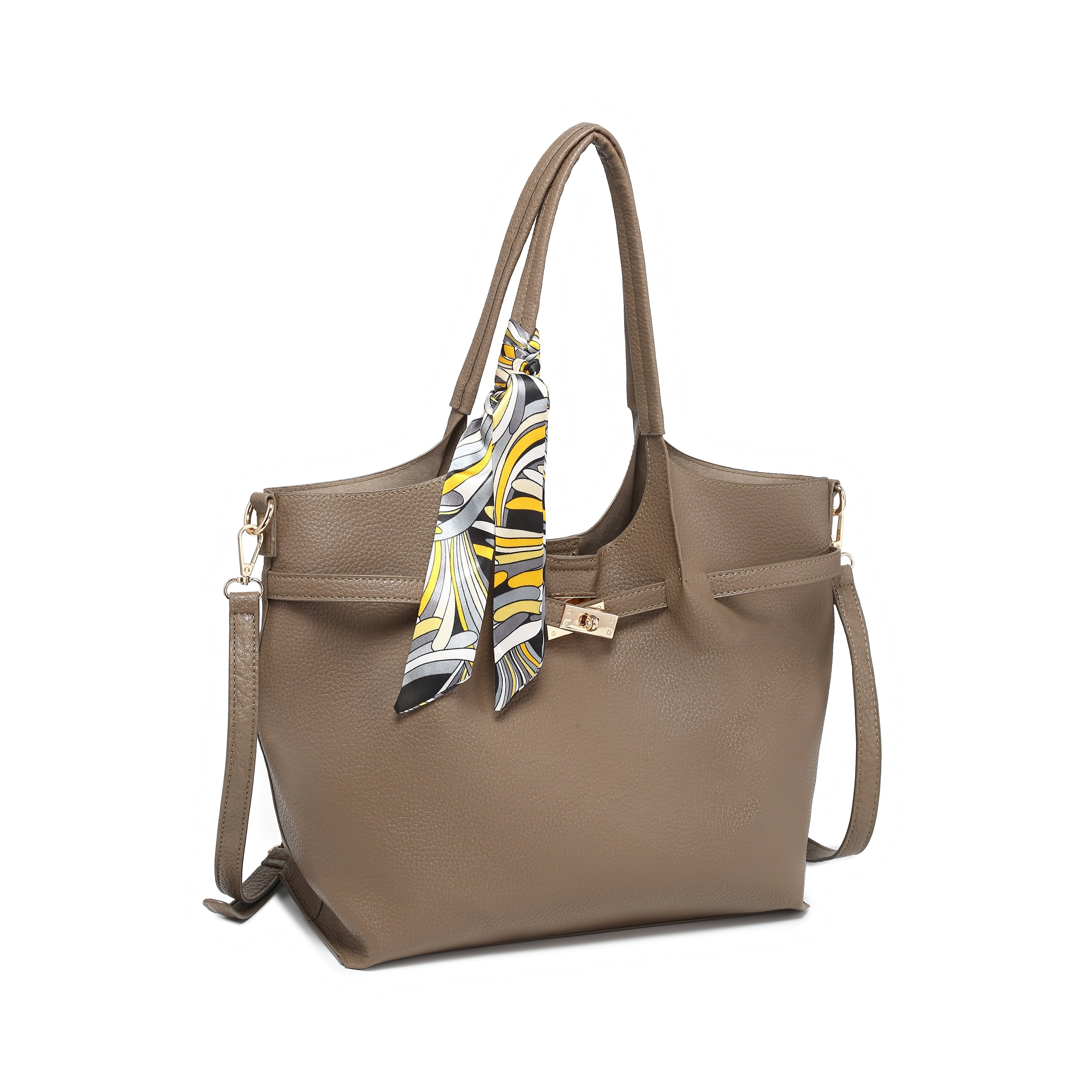 XB 2 Pieces Women Checkered Satchel Handbags and Wallet Set