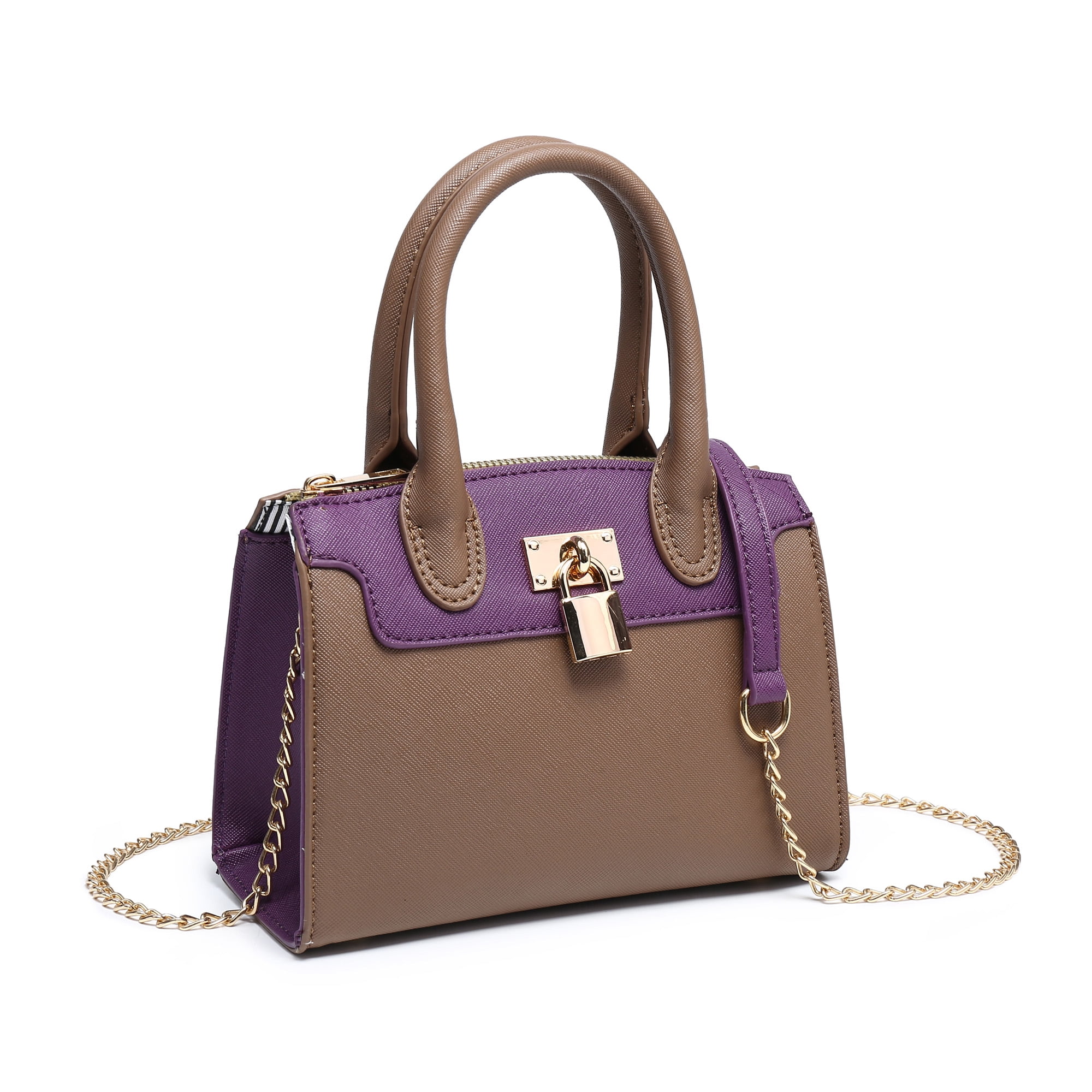 XB Womens Faux Leather Mini Satchel Crossbody Bag with