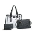 thumbnail image 1 of XB Women Clear Tote Shoulder Bag with Crossbody Wallets Bags 3PCS Faux Leather Handbags, 1 of 4