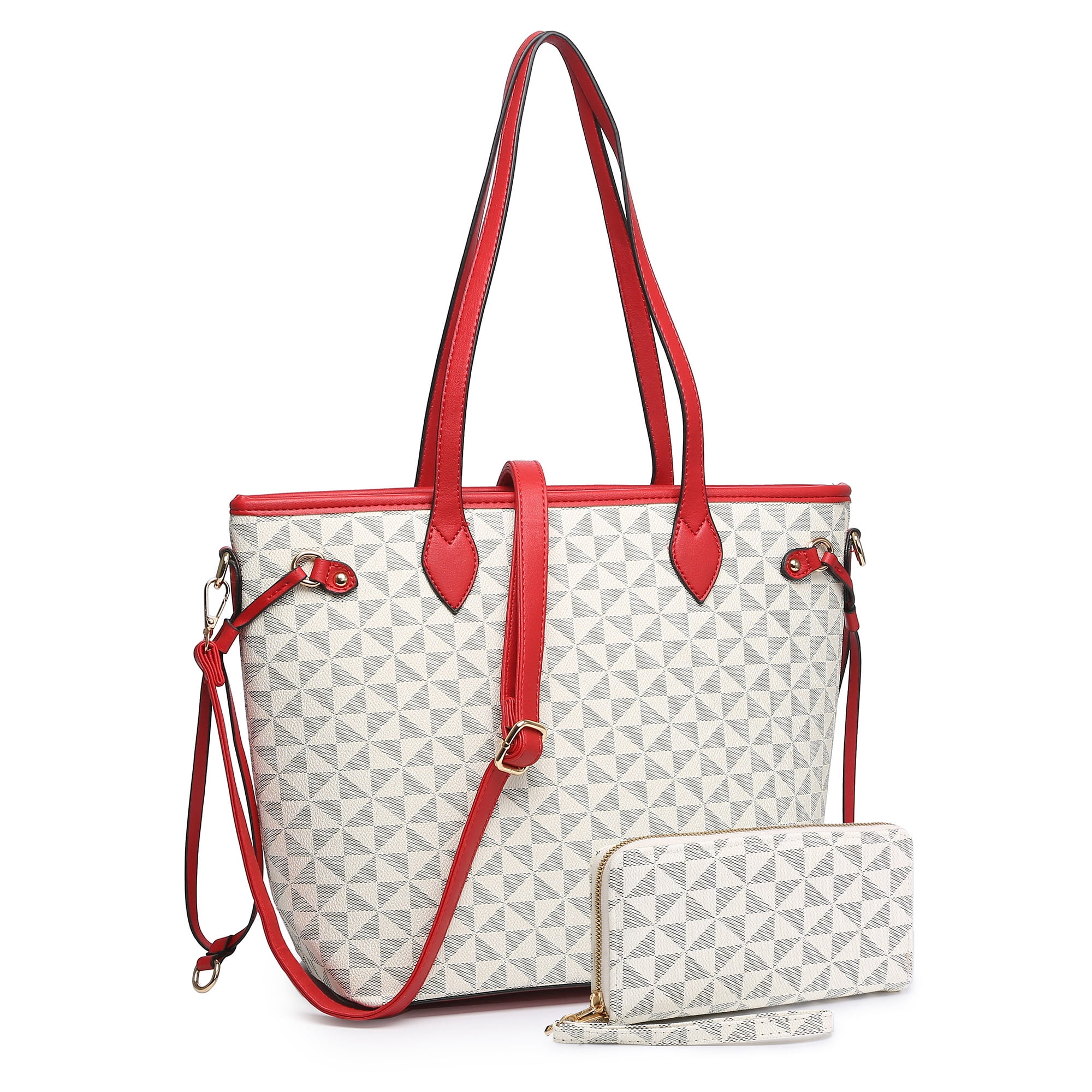 MKF Women's Tote & Crossbody Bag Set - PU Leather, Gold Hardware, 2-Piece Purse Combo - View #5