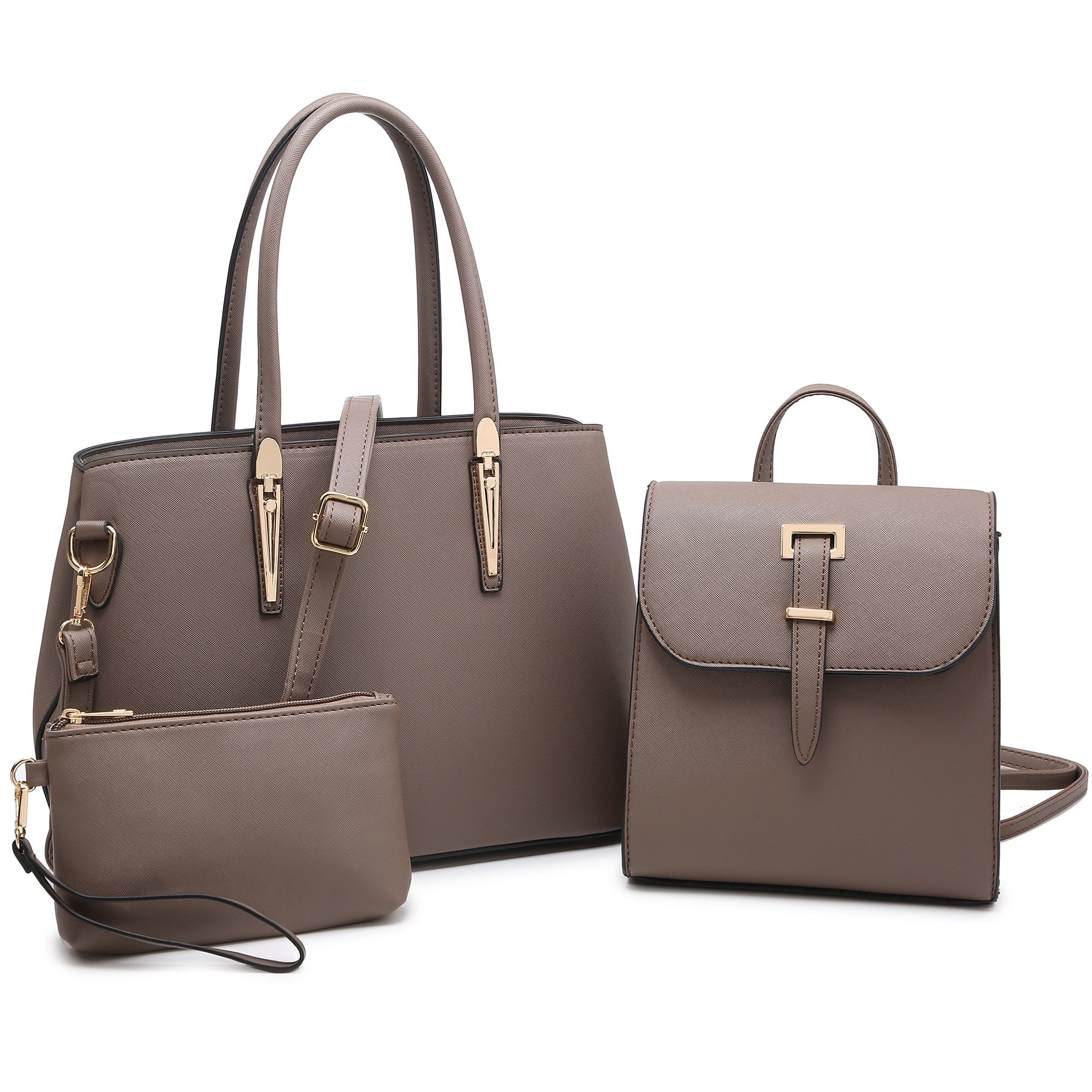 xB Women's Leather Tote Purse and Handbags Set