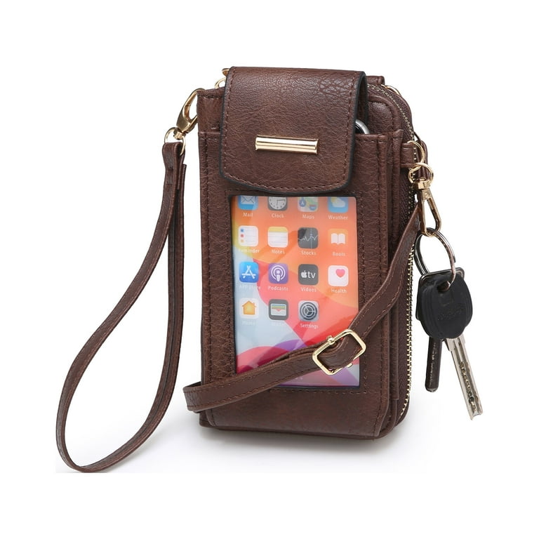 XB Womens Leather Crossbody Cell Phone Bag Wallet Pouch Purse