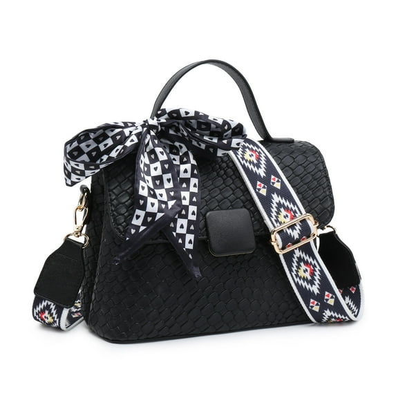 XB Womens Crossbody Bag Shoulder Handbag Mini Flap Satchel Purse Messenger Bag Snake-Grain Crossbody Purse with Bow