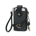 thumbnail image 1 of XB Xibang Women’s Faux Leather Checkered Crossbody Cell Phone Wallet Handbag Clutch, Black, 1 of 8