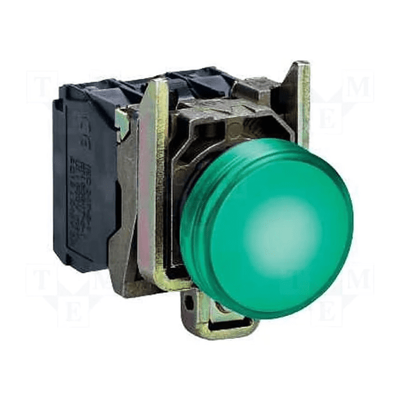 XB4BVM3 Schneider Pushbutton Switch 220V Proteted Green LED Pilot Light