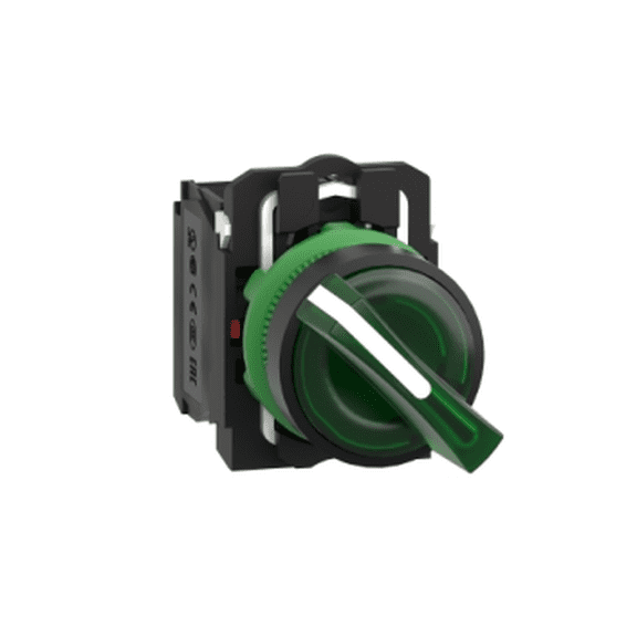 XB5AK123M5 Schneider Illuminate Select Switch 1 NO/NC Green Light