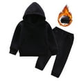 thumbnail image 1 of XBASW 0-6Y Girls Boys Fleece Sweatsuit 2 Piece Outfits Hoodies Sweatshirt and Jogger Sweatpants Fall Winter Set for Baby Kids, 1 of 12