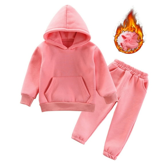 XBASW 0-6Y Girls Boys Fleece Sweatsuit 2 Piece Outfits Hoodies Sweatshirt and Jogger Sweatpants Fall Winter Set for Baby Kids