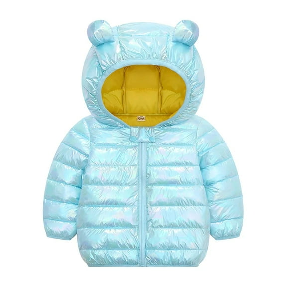 XBASW 1-5T Toddler Dazzle Color Winter Jacket Baby Hooded down Cotton Coat Jacket for Girls Boys Padded Puffer Warm Outerwear