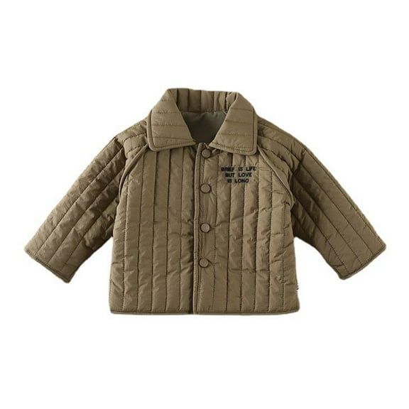 XBASW 1-5Y Boys Girls Cardigan Jacket Knit Tops for Baby Kids Long Sleeved Button Puffer down Jacket Fall Winter Light Cotton Coat Jacket