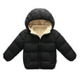 thumbnail image 1 of XBASW 1-7 Years Winter Fleece Coats for Toddler Kids Baby Padded Light Puffer Jacket Boys Girls Thick Outerwear with Hoods, 1 of 8