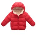 thumbnail image 1 of XBASW 1-7 Years Winter Fleece Coats for Toddler Kids Baby Padded Light Puffer Jacket Boys Girls Thick Outerwear with Hoods, 1 of 8
