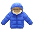 thumbnail image 1 of XBASW 1-7 Years Winter Fleece Coats for Toddler Kids Baby Padded Light Puffer Jacket Boys Girls Thick Outerwear with Hoods, 1 of 8