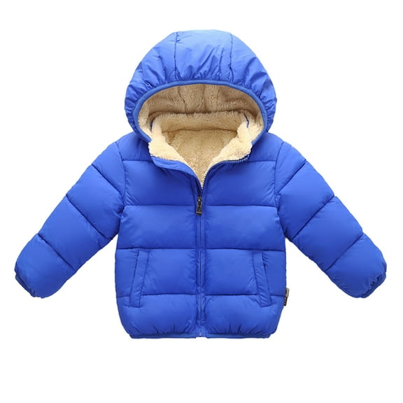 XBASW 1-7 Years Winter Fleece Coats for Toddler Kids Baby Padded Light Puffer Jacket Boys Girls Thick Outerwear with Hoods