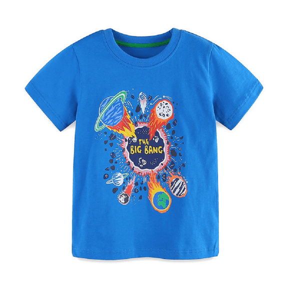 XBASW 1-7T Girls Boys Cartoon Printed T Shirt Summer Short Sleeve Tees Cotton Crewneck Tops for Baby Toddler Kids