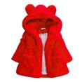 thumbnail image 1 of XBASW 1-8 Years Girls Winter Warm Coat Jacket with Ear Hood for Baby Kids Fleece Snowsuit Thicken Wool Warm Outwear for Girls, 1 of 9