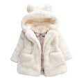 thumbnail image 1 of XBASW 1-8 Years Girls Winter Warm Coat Jacket with Ear Hood for Baby Kids Fleece Snowsuit Thicken Wool Warm Outwear for Girls, 1 of 9