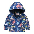 thumbnail image 1 of XBASW 1-8Y Boys Rain Coat Causal Zip up Jackets for Toddler Kids Dinosaur Printed Hoodies Outerwear Boys Spring Autumn Windbreaker Jacket, 1 of 9