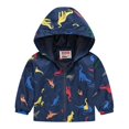 thumbnail image 1 of XBASW 1-8Y Boys Rain Coat Causal Zip up Jackets for Toddler Kids Dinosaur Printed Hoodies Outerwear Boys Spring Autumn Windbreaker Jacket, 1 of 9