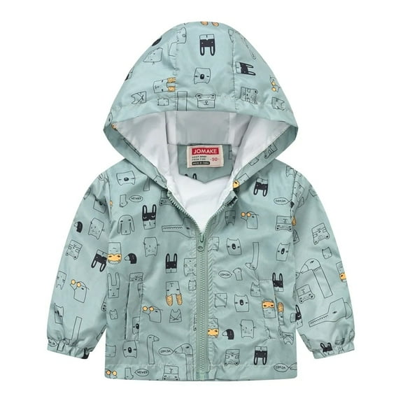 XBASW 1-8Y Boys Rain Coat Causal Zip up Jackets for Toddler Kids Dinosaur Printed Hoodies Outerwear Boys Spring Autumn Windbreaker Jacket