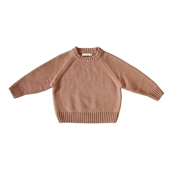 XBASW 12M-7T Baby Girls Boys Knit Sweater Long Sleeve Knitted Tops Pullovers Jumper Solid Color Sweatshirt for Baby Toddler Kids
