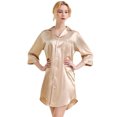 thumbnail image 1 of XBASW 1PCS Women's Satin Nightgowns Button down Sleepwear Dress Summer Silk Nightshirt Short Sleeve Shirt Pajamas S -2XL, 1 of 10