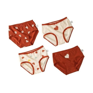 XBASW 2-10 Years Girls Cotton Briefs Underwear for Baby Toddler Soft Panties Comfort Triangle Shorts for Kids 4PCS